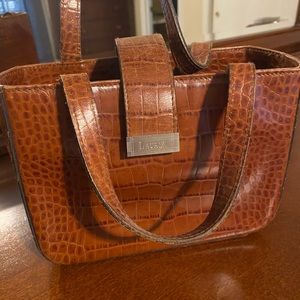 Ralph Lauren - Small wrist brown alligator print purse - gently used condition